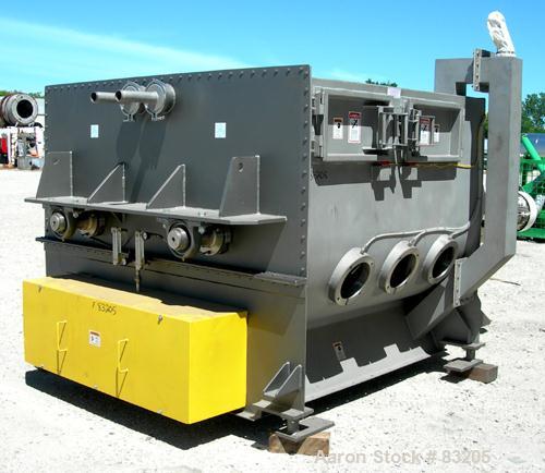 Unused-UNUSED: Phlauer premium twin shaft fluidized zone mixer, model AJSP426DDIS. 90 cubic feet working capacity, 304 stainless steel. Non-jacketed trough 72" x 84" x approx 48" deep. (2) 4-1/2" dia...