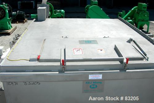 Unused-UNUSED: Phlauer premium twin shaft fluidized zone mixer, model AJSP426DDIS. 90 cubic feet working capacity, 304 stainless steel. Non-jacketed trough 72" x 84" x approx 48" deep. (2) 4-1/2" dia...