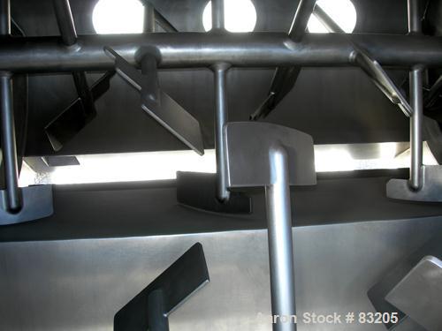 Unused-UNUSED: Phlauer premium twin shaft fluidized zone mixer, model AJSP426DDIS. 90 cubic feet working capacity, 304 stainless steel. Non-jacketed trough 72" x 84" x approx 48" deep. (2) 4-1/2" dia...