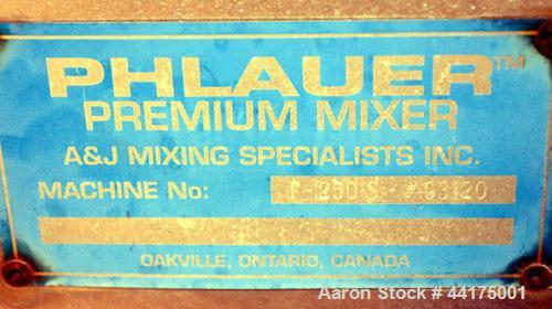 Used Stainless Steel Phlauer ( A&J Mixing ) Premium Fluidizing Mixer, Model F-250S