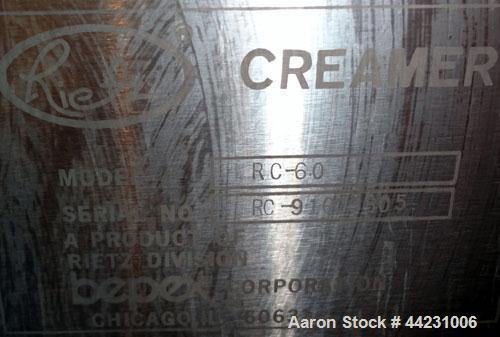 Used Stainless Steel Rietz Bepex Creamer, Model RC-60