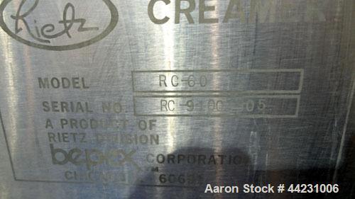 Used Stainless Steel Rietz Bepex Creamer, Model RC-60