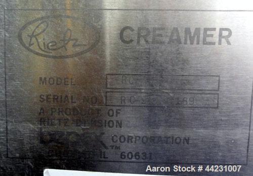 Used Stainless Steel Rietz Bepex Creamer, Model RC-70