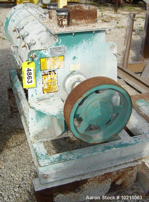 Used 10 Cubic Foot Scott Equipment Pin/Paddle Mixer, Model HSB2072. With 5 belt sheave but no motor included. Unit was previously mixing a fly ash type of product. Length of mixing chamber is 6', dia...