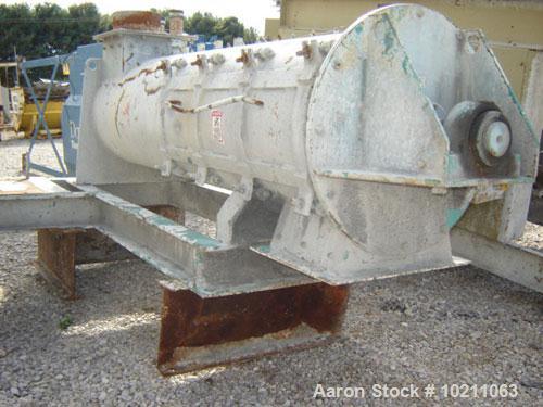 Used 10 Cubic Foot Scott Equipment Pin/Paddle Mixer, Model HSB2072. With 5 belt sheave but no motor included. Unit was previously mixing a fly ash type of product. Length of mixing chamber is 6', dia...