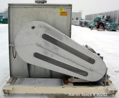 Used Scott Equipment Paddle Mixer, Model SPM4890SS, 94 cubic feet working capacity, 304 stainless steel. Non-jacketed trough 48" wide x 90" long x approximately 52" deep. 1 piece bolt-on top cover wi...