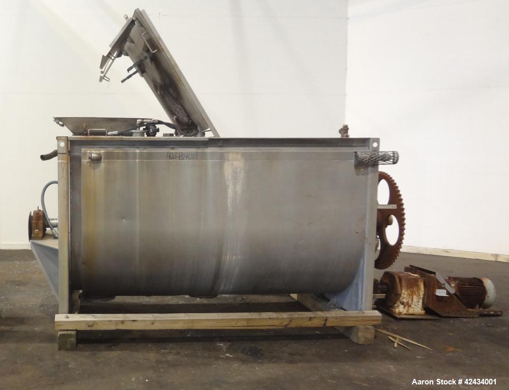 Used Scott Equipment Paddle Mixer, 100 Cubic Feet Capacity, 304 Stainless Steel
