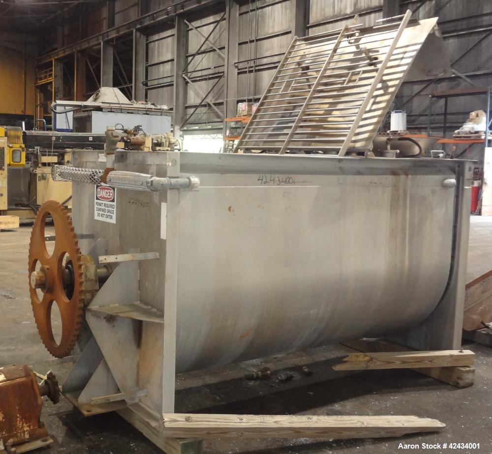 Used Scott Equipment Paddle Mixer, 100 Cubic Feet Capacity, 304 Stainless Steel