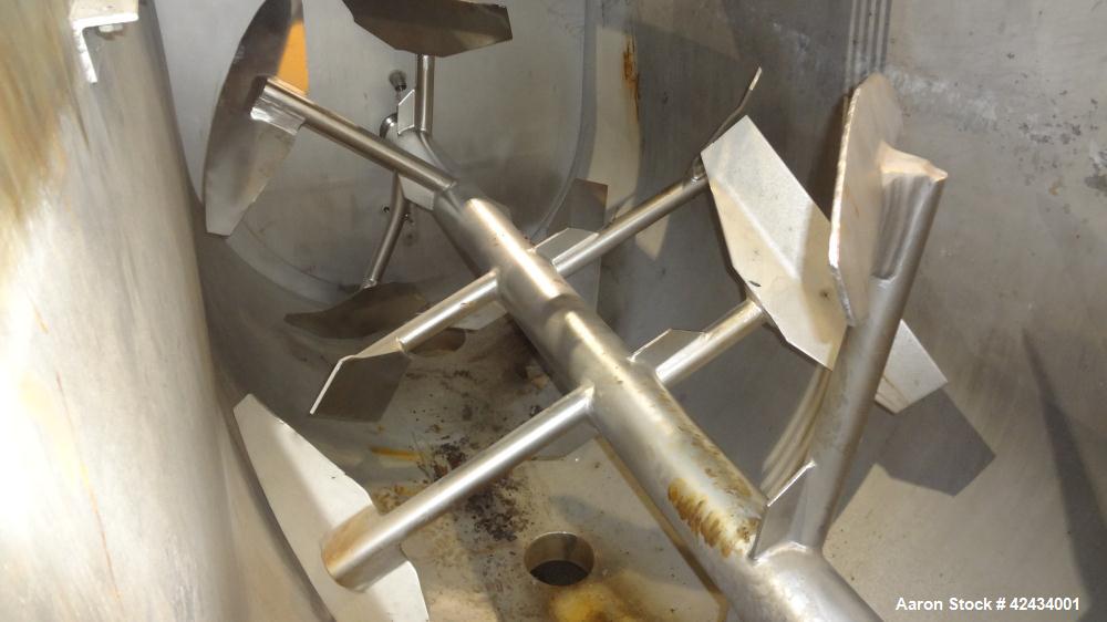 Used Scott Equipment Paddle Mixer, 100 Cubic Feet Capacity, 304 Stainless Steel