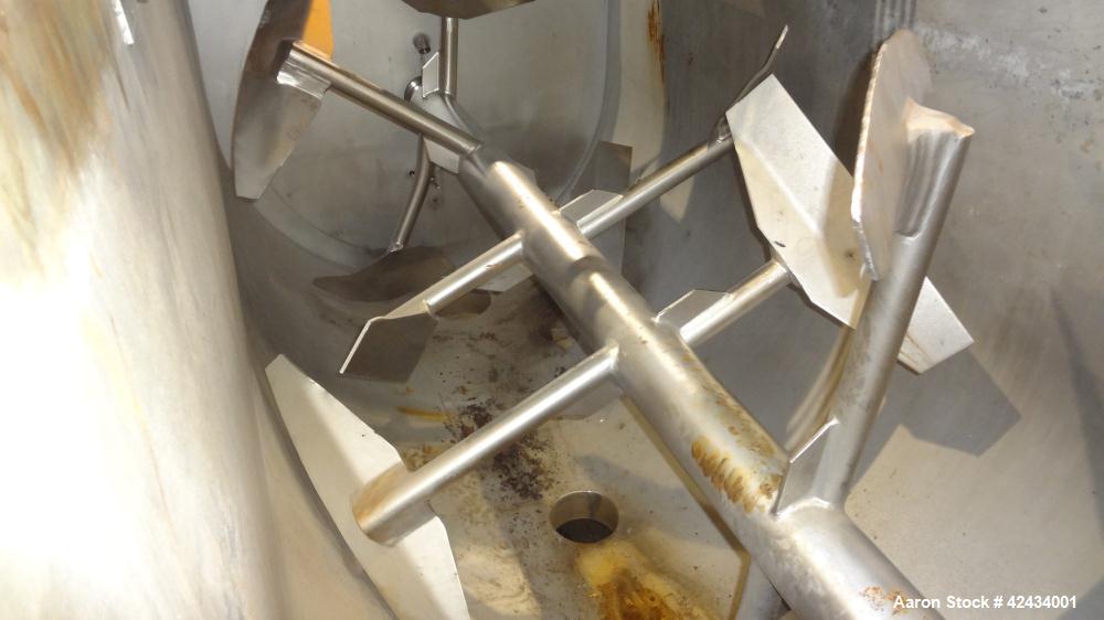 Used Scott Equipment Paddle Mixer, 100 Cubic Feet Capacity, 304 Stainless Steel