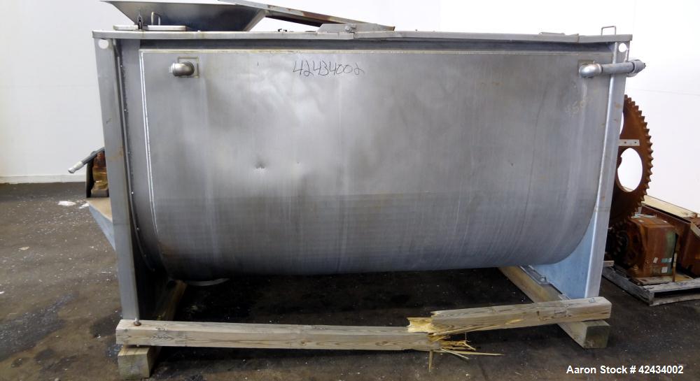 Used Scott Equipment Paddle Mixer, 100 Cubic Feet Capacity, 304 Stainless Steel