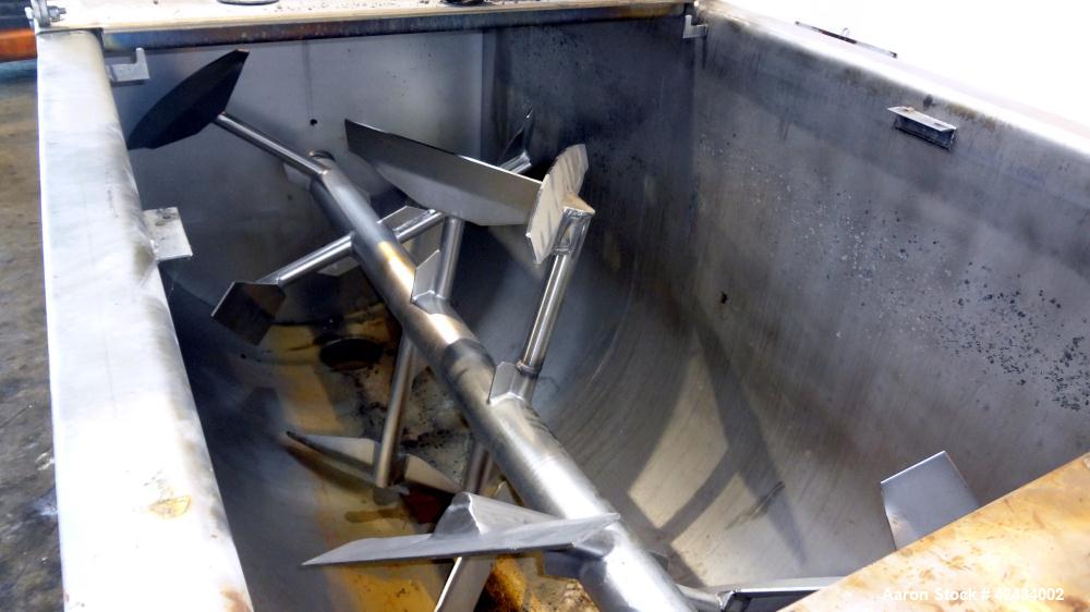 Used Scott Equipment Paddle Mixer, 100 Cubic Feet Capacity, 304 Stainless Steel