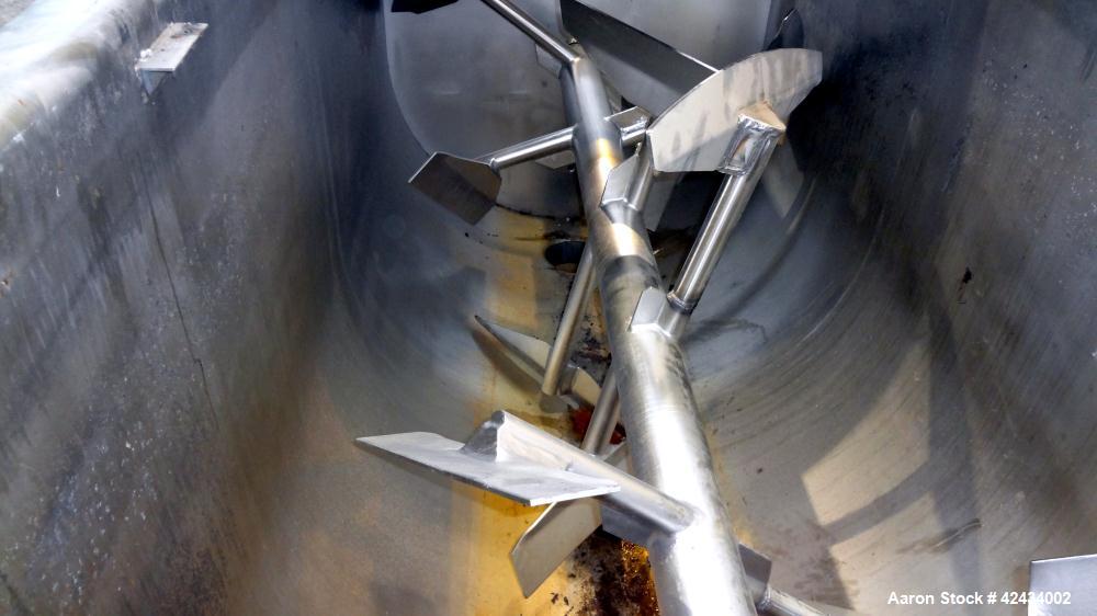 Used Scott Equipment Paddle Mixer, 100 Cubic Feet Capacity, 304 Stainless Steel