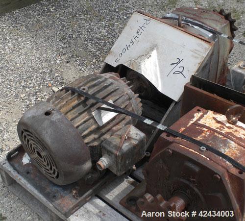 Used Scott Equipment Paddle Mixer, 100 Cubic Feet Capacity, 304 Stainless Steel. Stainless steel jacketed trough 96" long x 48" wide x approximately 54" deep. Bolt down top cover with hinged openings...