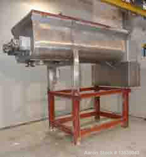 Used-Torrelli Horizontal Paddle Mixer, stainless steel, working capacity 56.5 cubic feet (1600 liters) double bottom bowl, t...