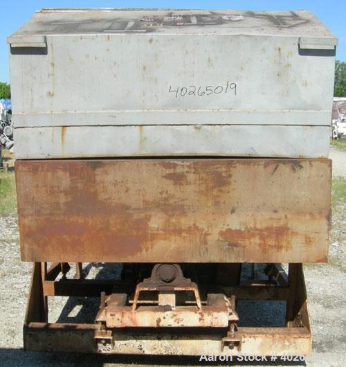 Used Twin Shaft Paddle Mixer, approximately 188 cubic feet working capacity, 316 stainless steel.Jacketed trough 66" wide x 84" long x approximately 44" deep.2 piece top cover.(2) 6" diameter carbon ...