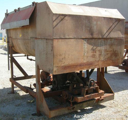 Used Twin Shaft Paddle Mixer, approximately 188 cubic feet working capacity, 316 stainless steel.Jacketed trough 66" wide x 84" long x approximately 44" deep.2 piece top cover.(2) 6" diameter carbon ...