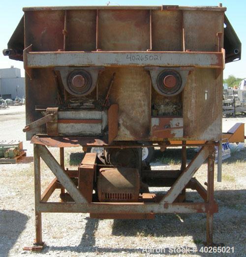 Used Twin Shaft Paddle Mixer, approximately 188 cubic feet working capacity, 316 stainless steel.Jacketed trough 66" wide x 84" long x approximately 44" deep.2 piece top cover.(2) 6" diameter carbon ...
