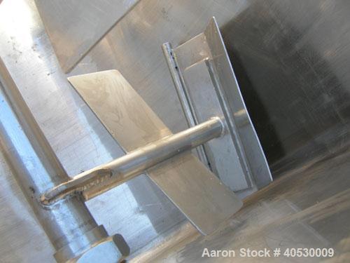 Used Will Flow Paddle Blender, approximately 26 cubic feet (200 gallon), 316 stainless steel. 30'' wide x 50'' long x 35'' deep dimple jacketed trough, rated 135 psi at 360 deg F. 2" diameter shaft w...