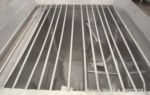 Used Will Flow Paddle Blender, approximately 20 cubic feet (150 gallon), 316 stainless steel. 30" wide x 38" long x 36" deep dimple jacketed trough, rated 55 psi at 300 degrees F. 2" diameter shaft w...