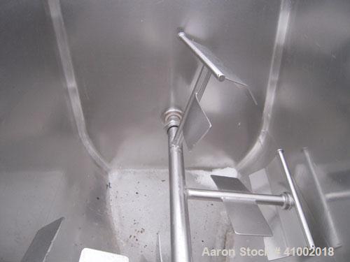 Used Will Flow Paddle Blender, approximately 20 cubic feet (150 gallon), 316 stainless steel. 30" wide x 38" long x 36" deep dimple jacketed trough, rated 55 psi at 300 degrees F. 2" diameter shaft w...