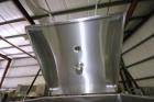 Used APV Crepaco Blender.  Aprox. 20 Cubic Ft., Jacketed Trough, Dual Wing Mixing Blade, 75 PSI @ 350 F, -20 F @ 75 PSI, Sprayball, Agitation Motor, Tri-Clover Air Valve, Hinged Top Cover, Mounted on...