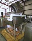 Used APV Crepaco Blender.  Aprox. 20 Cubic Ft., Jacketed Trough, Dual Wing Mixing Blade, 75 PSI @ 350 F, -20 F @ 75 PSI, Sprayball, Agitation Motor, Tri-Clover Air Valve, Hinged Top Cover, Mounted on...