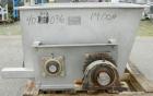 Used Custom Metalcraft Dual Shaft Paddle Mixer, 15 cubic feet, model DRB-15, 304 stainless steel. Dimpled jacketed tapered trough 39'' wide x 48'' long x 25'' deep. (10) approximately 4 1/2'' wide x ...