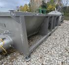 Used Karl Schnell Paddle Mixer, Stainless Steel. Approximately 140 cubic feet, 4000 Liter capacity. Has stainless steel feed hopper with dual screw conveyors, driven by (2) Approximate 5.4HP drive ge...