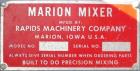 Used Marion Paddle Blender Batch Mixer, Series 4000, Model 4020.