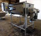 Used Mepaco Twin Shaft Paddle Mixer, Model 170, 2000 Pound Working Capacity (40 Cubic Feet), 304 Stainless Steel. Non-jacketed trough 71