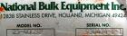 Used National Bulk Equipment Paddle Mixer, model 25-400SP, 44 cubic feet, carbon steel. Non-jacketed trough 42-1/2