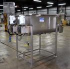 Used PSSI Twin Shaft Paddle Mixer, Approximate 33 Cubic Feet Working Capacity, 304 Stainless Steel. Non-jacketed trough 33-1/2