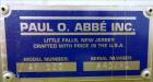 Used Paul O Abbe Forberg Twin Shaft Paddle Mixer Model AF 120, 4.3 Cubic Feet.