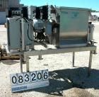 Used: Stainless Steel Phlauer Premium Twin Shaft Fluidized Zone Mixer, model AJSP182-4DPSW, 6 cubic feet working capacity