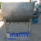 Used Will Flow Paddle Blender, approximately 26 cubic feet (200 gallon), 316 stainless steel. 30'' wide x 50'' long x 35'' deep dimple jacketed trough, rated 135 psi at 360 deg F. 2