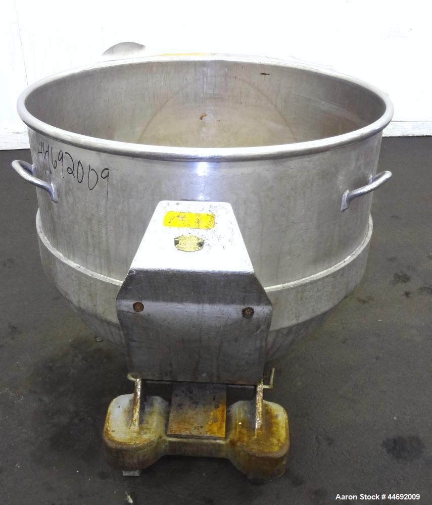 Used AMF Glen 340 Quart (85 Gallon) Mixing Bowl, 304 Stainless Steel. Approximate 33" diameter x 28" deep. Includes a bowl cart.