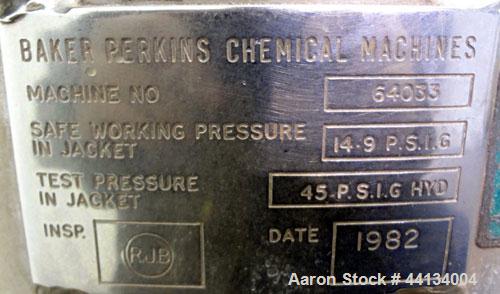 Used Stainless Steel Baker Perkins Turbosphere Mixer Granulator