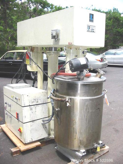 USED: Ross model CDA-50 (new model number of PVM series). Dual shaft design, 50 gallon working capacity, 65 gallon total capacity, sanitary stainless steel construction. Unit has 2 blade anchor agita...