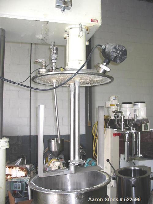 USED: Ross model CDA-50 (new model number of PVM series). Dual shaft design, 50 gallon working capacity, 65 gallon total capacity, sanitary stainless steel construction. Unit has 2 blade anchor agita...