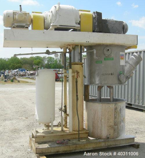 Used Ross Double Planetary Mixer, model HDM100, 304 stainless steel. 10-100 gallon working capacity. 34 1/2'' diameter x 28'' deep carbon steel jacketed can, rated internal FV, jacket 90 psi at 331 d...