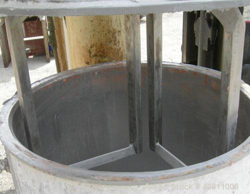 Used Ross Double Planetary Mixer, model HDM100, 304 stainless steel. 10-100 gallon working capacity. 34 1/2'' diameter x 28'' deep carbon steel jacketed can, rated internal FV, jacket 90 psi at 331 d...