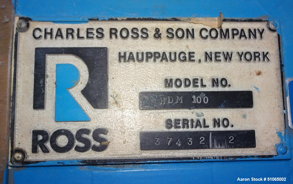 Ross Double Planetary Mixer, Model HDM 100