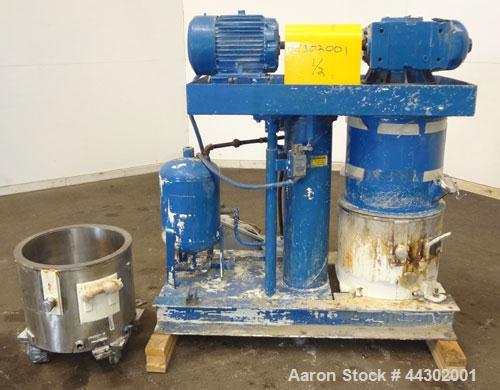 Used Ross Double Planetary Mixer, Model HDM-10, 316 Stainless Steel. 2-12 Gallon working capacity, 15 gallon total. Orbital speed 18-37 rpm, stirrer on own axis speed 19-39 rpm. Change can design wit...