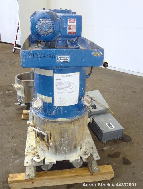 Used Ross Double Planetary Mixer, Model HDM-10, 316 Stainless Steel. 2-12 Gallon working capacity, 15 gallon total. Orbital speed 18-37 rpm, stirrer on own axis speed 19-39 rpm. Change can design wit...