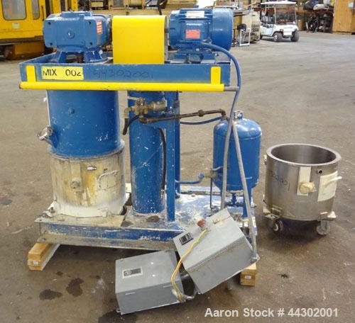 Used Ross Double Planetary Mixer, Model HDM-10, 316 Stainless Steel. 2-12 Gallon working capacity, 15 gallon total. Orbital speed 18-37 rpm, stirrer on own axis speed 19-39 rpm. Change can design wit...