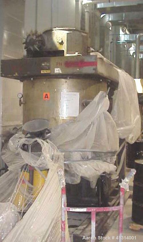 Used Ross Double Planetary Mixer, Model HDM-150.  150 gallon mixing capacity, 2 speed, 15 psi jacketed, full vacuum rated to 29.85 hg, 40 hp explosion proof motor, 220/440 volt, 3" sight and charge p...