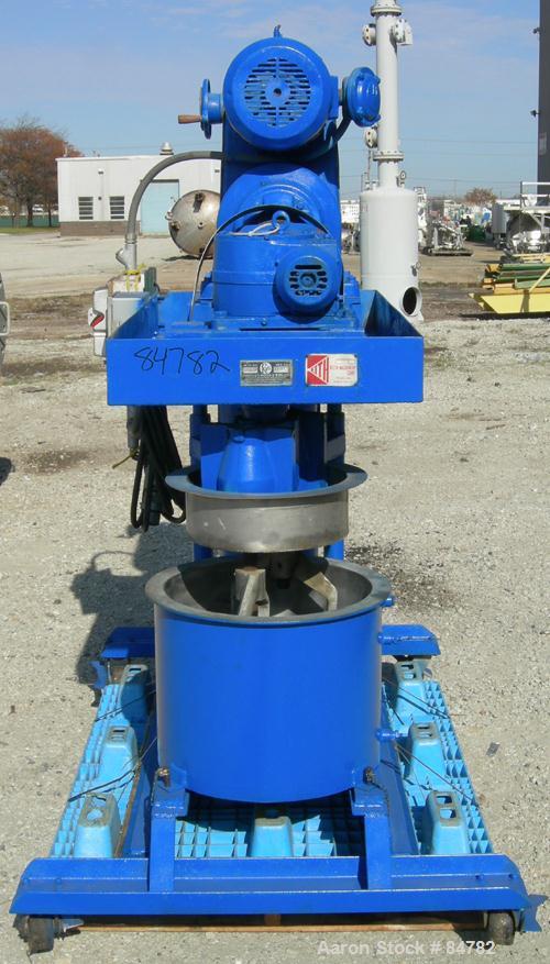 Used Ross Double Planetary Mixer, Model HDM10, Stainless Steel. 2-12 gallon working capacity, 15 gallon total. 18" diameter x 13-1/2" deep carbon steel jacketed mixing bowl, air/oil lift, requires du...