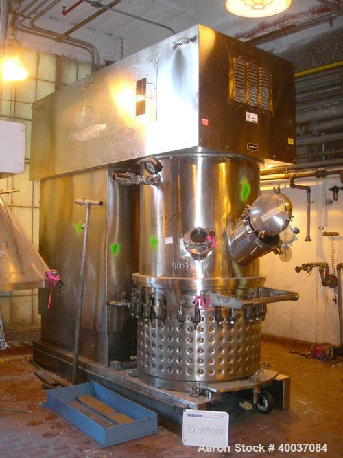 Used Ross Double Planetary Vacuum Change Can Mixer, Model HDM200, 316L stainless steel. (2) 316L stainless steel stirrers, Teflon scraper blade on bottom of one stirrer. Driven by an approximately 50...