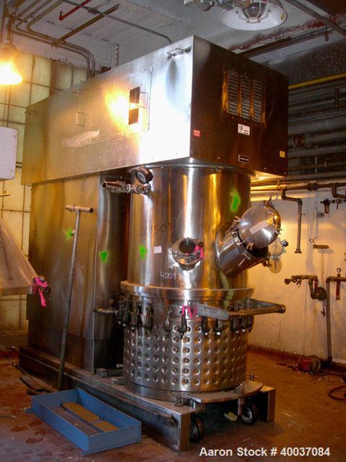 Used Ross Double Planetary Vacuum Change Can Mixer, Model HDM200, 316L stainless steel. (2) 316L stainless steel stirrers, Teflon scraper blade on bottom of one stirrer. Driven by an approximately 50...